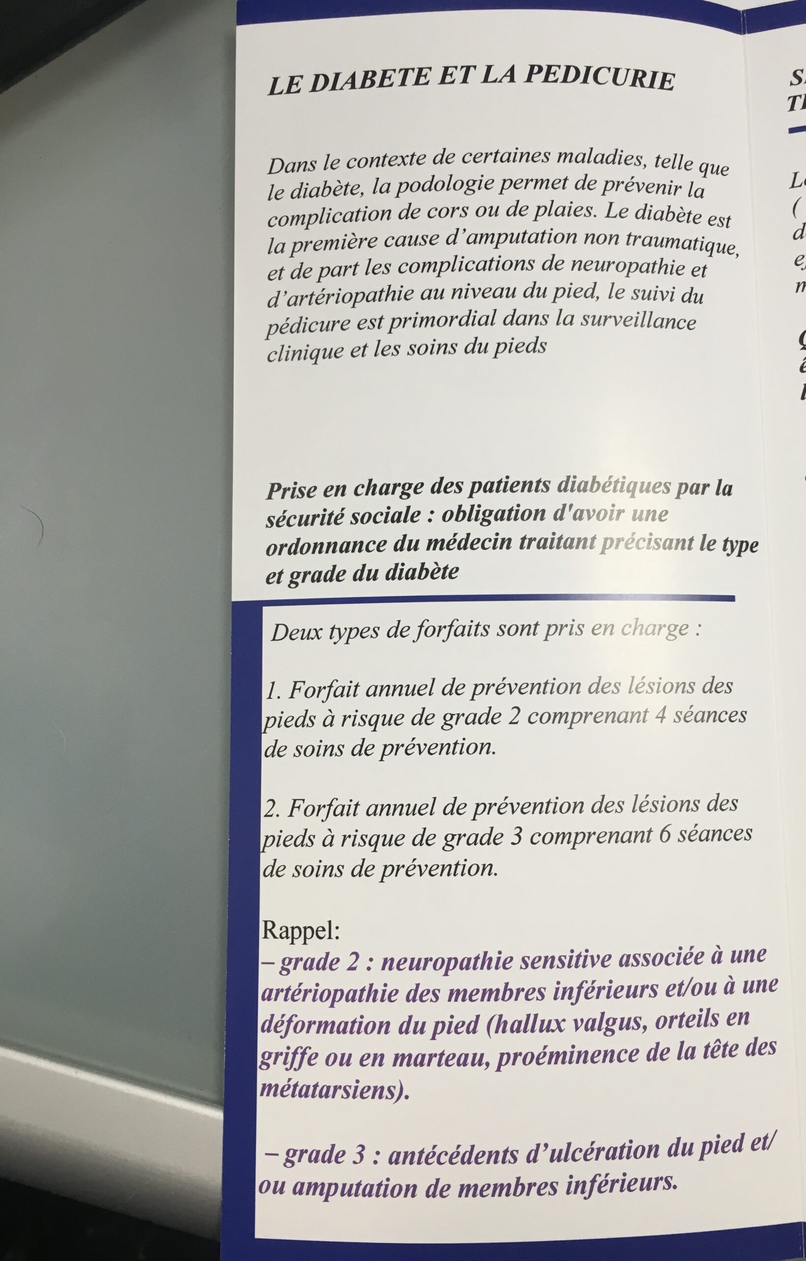 consultation chez un podologue
