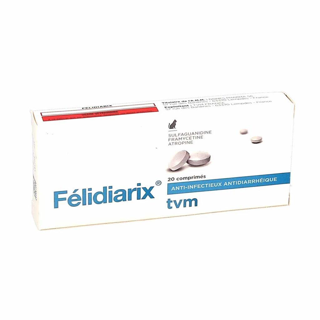 Felidiarix antidiarrhéique pour chats sans ordonnance en boîte de 20 comprimés