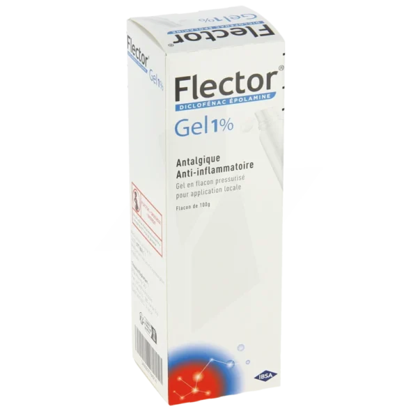 Photo du médicament Flector 1% Gel, en flacon pressurisé, disponible en pharmacie sans ordonnance