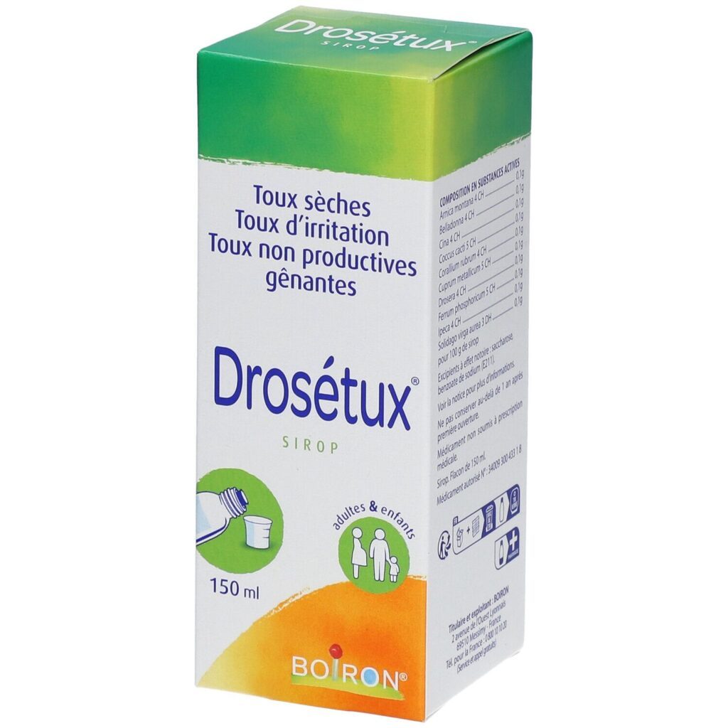 Flacon de sirop Hélicidine sans sucre 250 ml, efficace contre la toux sèche