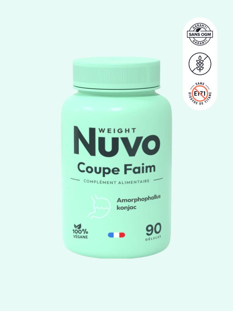 Complément coupe-faim puissant Nuvo Weight présenté en emballage moderne