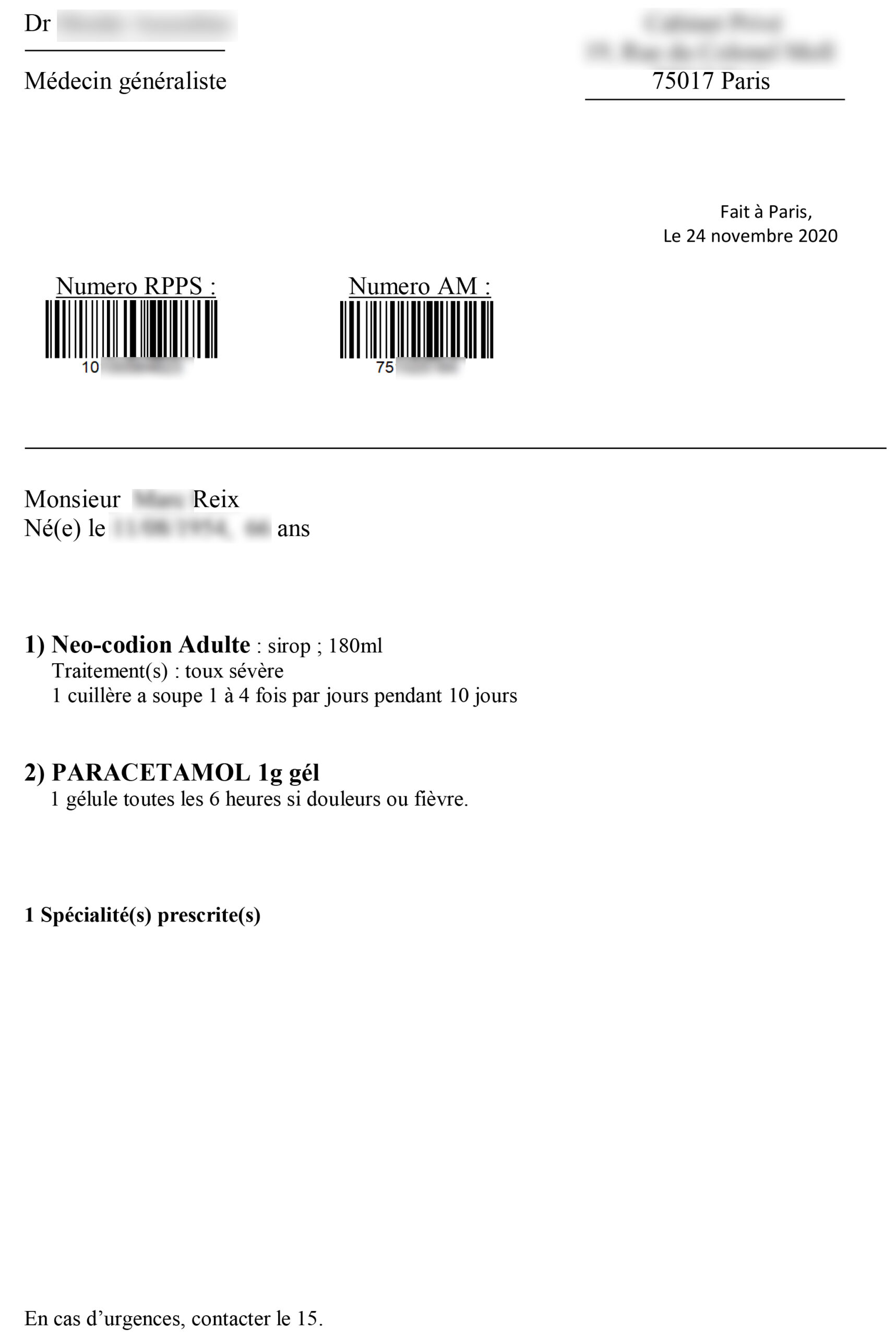 Ordonnance Néo-Codion