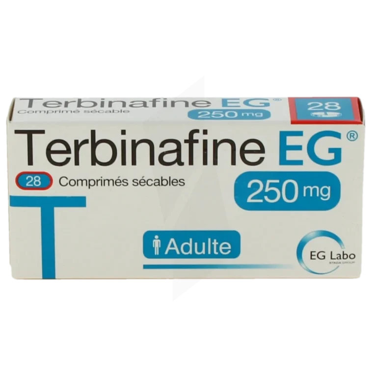 Boîte de comprimés Terbinafine EG 250 mg - traitement antifongique sans ordonnance