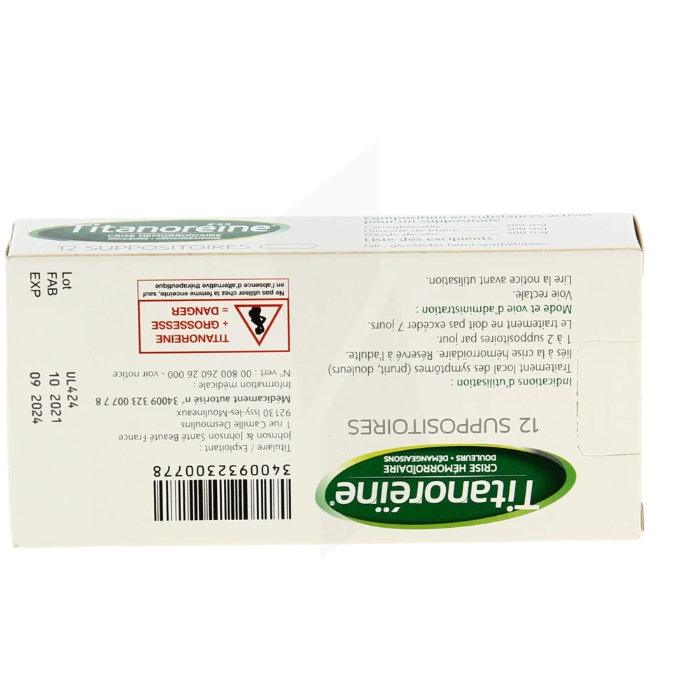 Titanoreine suppositoires sans ordonnance